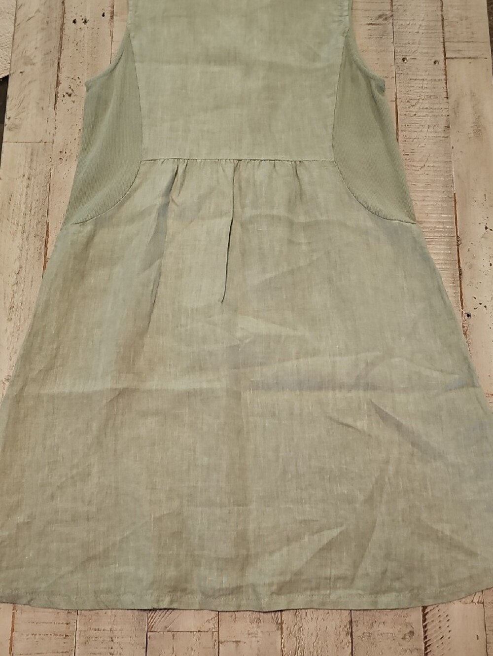 Terzo Millennio 100% Linen Shift Dress In Sage Made In Italy 🇮🇹 - Picture 7 of 7